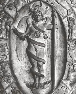 Phanes nasceu do ovo do mundo e circundado pelo zodíaco, baixo-relevo greco-romano do século II d.C., Museu de Modena